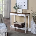 thumbnail image 1 of French Country One-Drawer Hall Table with Shelf in White Wood Finish, 1 of 8