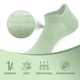 thumbnail image 3 of SERISIMPLE Women Thin Bamboo Ankle Sock Low Cut No Show Running Arch Support Socks 5 Pairs (Green, Medium), 3 of 6