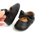 thumbnail image 4 of Baby Girls Mary Jane Flats with Bownot Non Slip Soft Sole PU Leather Newborn Infant Toddler First Walker Cirb Dress Shoes, 4 of 6