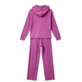 thumbnail image 4 of Cekizud Lounge Sets for Women Ribbed Knit Drawstring Hoodie Wide Leg Pants Casual Women 2 Piece Outfit, S-3XL, 4 of 5