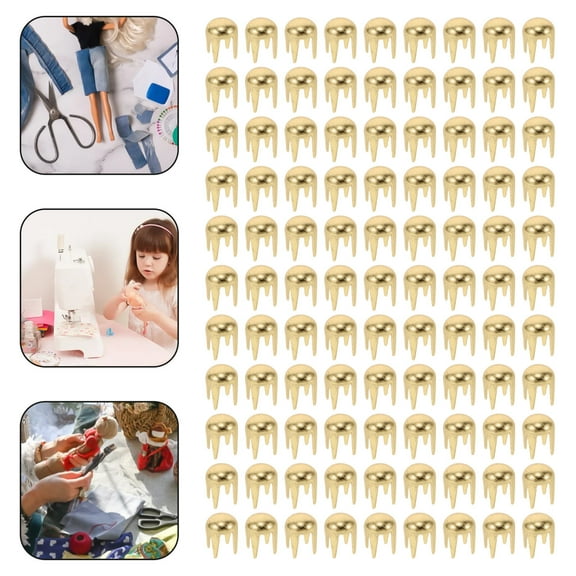 Raindrops Gold DIY Nailhead Leathercraft Rivet Round Dome Studs Metal Punk Spikes Spots for Punk Rock Leather DIY Craft Clothes Belt Bag Shoes Decorations