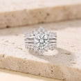 thumbnail image 5 of SFTING Wedding Rings for Women Moissanite 3CT Round Cut Engagement Ring Enhancer Silver 18K Plated Wedding Band Size 7, 5 of 10