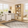 thumbnail image 3 of Home Office 5 Tier Bookself Boho Bookcase with Rattan Doors, Wooden Bookcase and Bookshelf with Storage, Tall Book Stand, Large Bookshelf for Living Room, Bedroom, Kitchen, 3 of 8