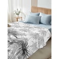 thumbnail image 5 of Summer Tropical Leaves Flat Sheets Only Twin XL Size, Soft Breathable Bed Top Sheets for Mattress, Gray Palm Trees Botanical Luxury Bedding Flat Sheets for Home Hotel Bedroom Bed Protection, 5 of 9