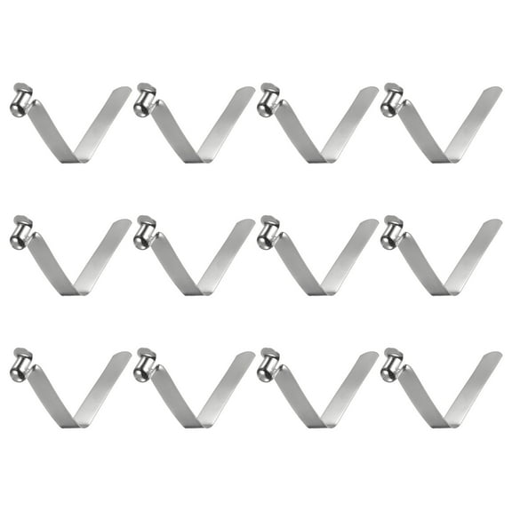 Uxcell 12pcs Single Button Kayak Paddle Snap Spring Clip 49x11mm V Shaped Hollow Lift Telescopic Locking Pole Clips