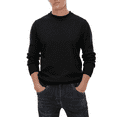 thumbnail image 3 of Puztloy Men's Sweater Pullover Crewneck Long Sleeve Lightweight Knit Soft Casual with Ribbing Edge Knitwear sweaters Black, 3 of 7