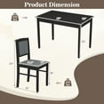 thumbnail image 3 of Gymax 5 PCS Dining Table Set for 4 w/Rubber Wood Legs Upholstered Seat Padded Backrest Gray, 3 of 10