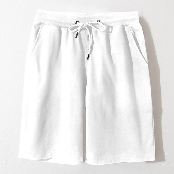 AherBiu Plus Size Men's Shorts Elastic Waist Drawstring Classic Loose Fitted Shorts Causal Athletic Shorts