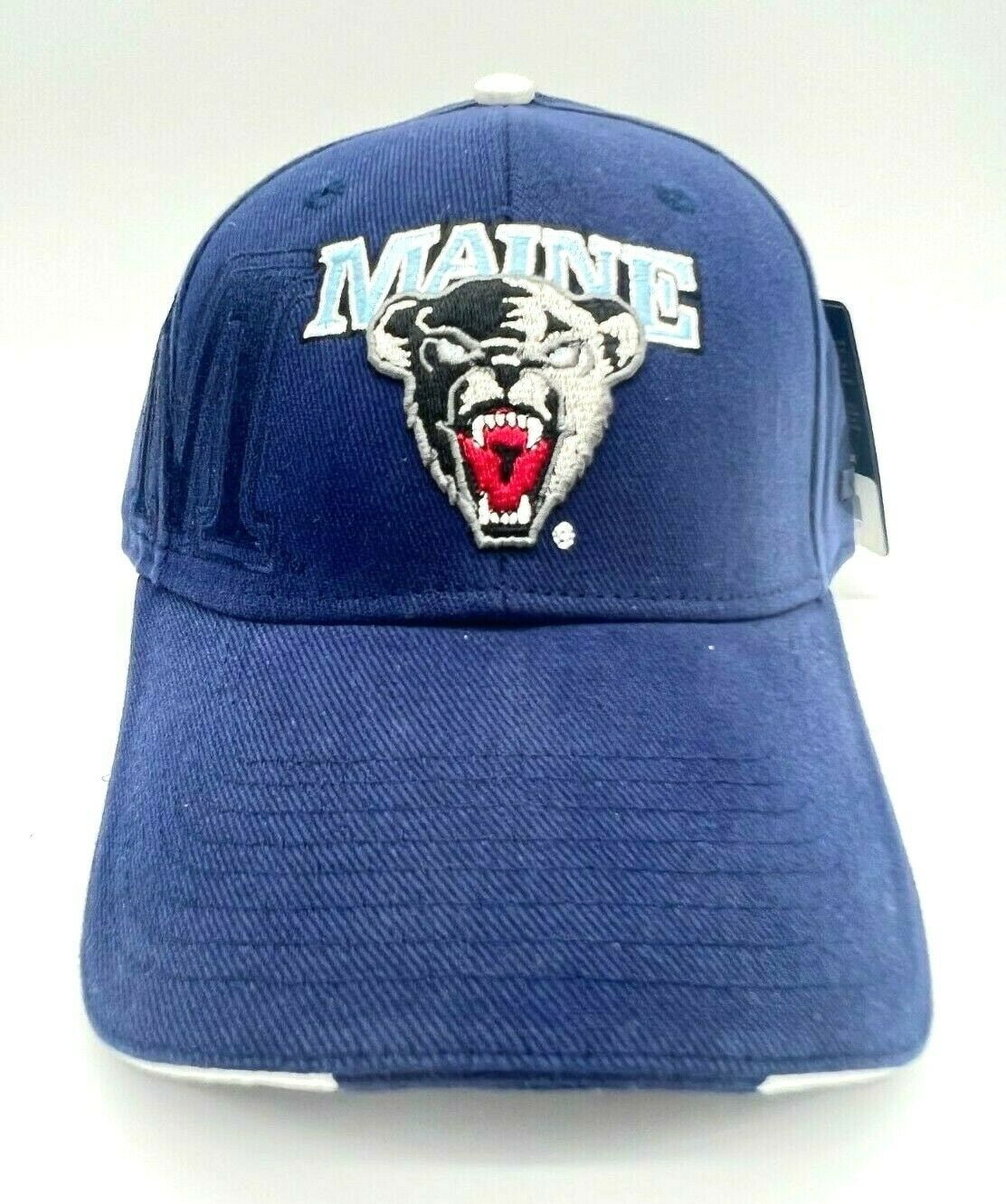 University of Maine Black Bears Adjustable Buckle Back Hat Embroidered Cap New 
