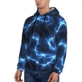 thumbnail image 3 of Naloa Blue Lightning Men's Casual Hooded Collar Drawstring Hoodies Pullover Sweatshirts Casual Long Sleeve Shirts-4X-Large, 3 of 7