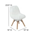 thumbnail image 6 of Emma + Oliver Set of 4 Shaggy Faux Fur White Accent Chairs - Shag Style Kids Chair for Ages 5-7 - Kids Playroom Chair, 6 of 14