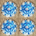 thumbnail image 4 of Set Of 16 Western Screw Back Concho Capri Blue Ab Crystal 1-1/4In Saddle, 4 of 7