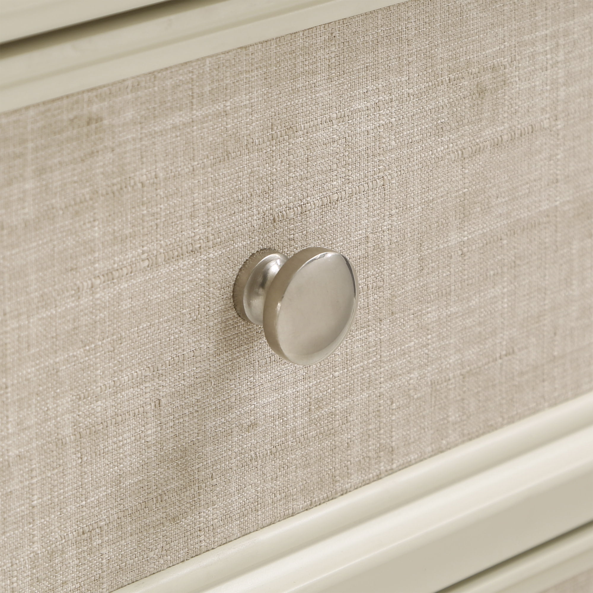 Weston Home Erro Adult Linen Face 3-Drawer Wood Dresser, White