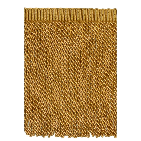 9" (22.5cm) Long Traditional Bullion Fringe Trim with Fancy Knitted Header # BFS9,, Antique Gold #C4 (Dark Yellow Gold) 5 Yards (15 ft/4.5m)