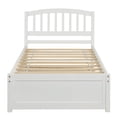 thumbnail image 2 of Gewnee Twin Size Platform Bed with Casters, Pull-Out Bed, Suitable for 8 Inch Mattresses, white, 2 of 8