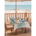 thumbnail image 2 of Outdoor Tablecloth with Umbrella Hole for Patio/Picnic/Party/Camping, Blue Coastal Starfish Waterproof Table Cloth Rectangle Table Cover Washable, Vintage Beige Nautical Coral Summer (54"x 80"), 2 of 8