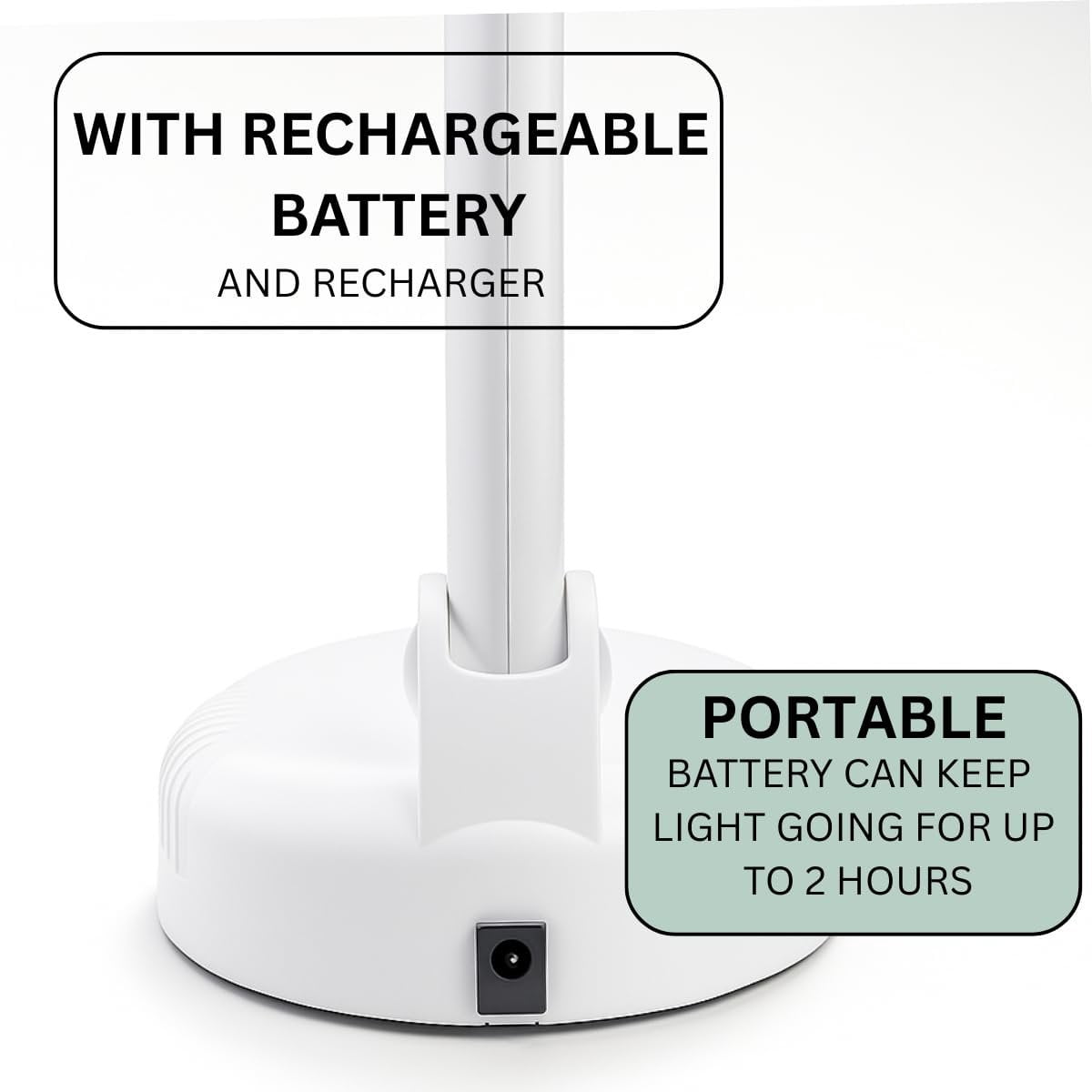 ToolUSA 4" (10.2 cm) Dual-Magnification LED Desk Lamp | 40 LEDs with Dimmer | Flexible Positioning | AC & Rechargeable Power Options