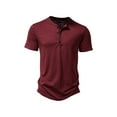 thumbnail image 1 of Kmbangi Chemise Décontractée pour Hommes Manches Courtes Col Rond Boutons Solide Ample Fête Rue Printemps Été Hauts, 1 of 5