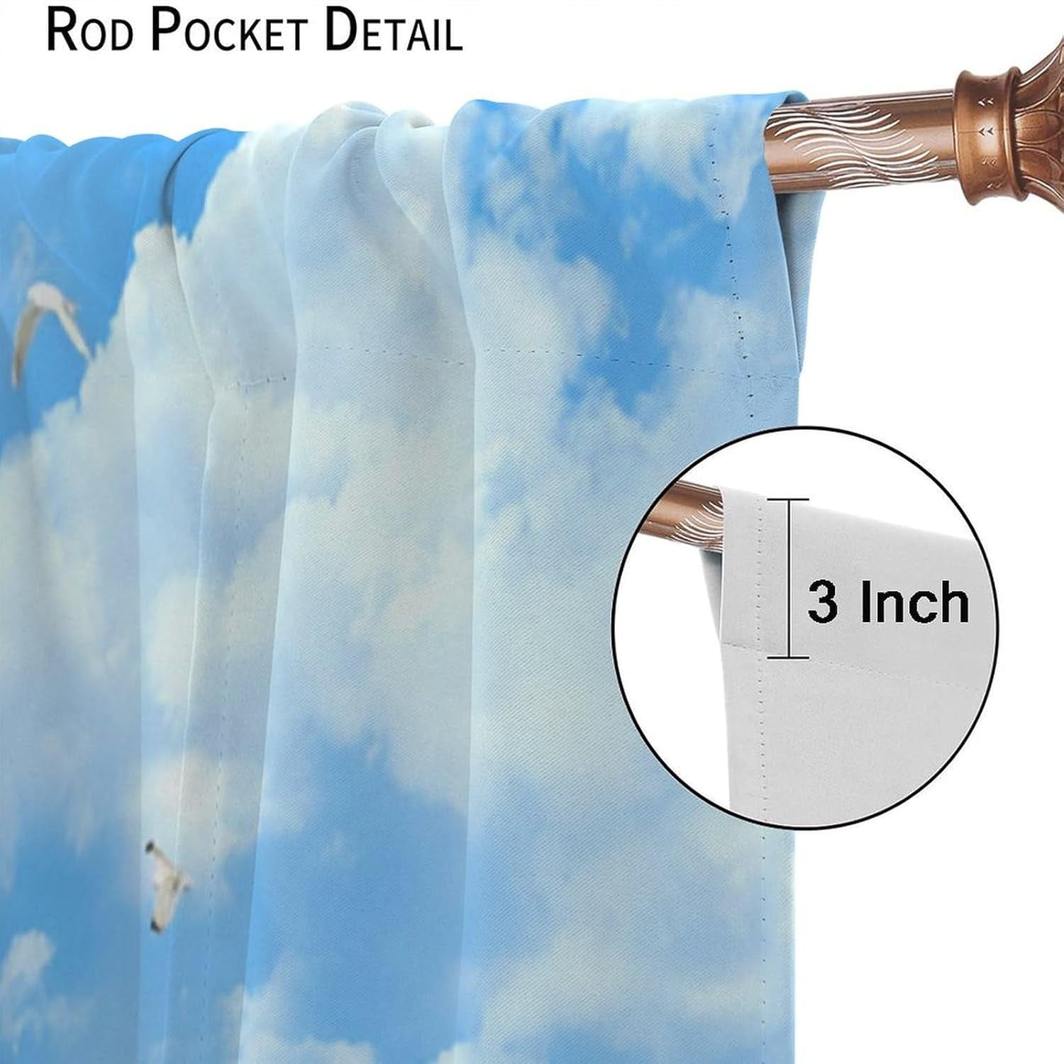 Summer Beach Curtains, Tropical Island Coastal Landscape Ocean Plam Trees Blue Sky Seaside Scene Blackout Window Curtains for Cafe Kitchen Bedroom Bathroom, 84" W X 84" L