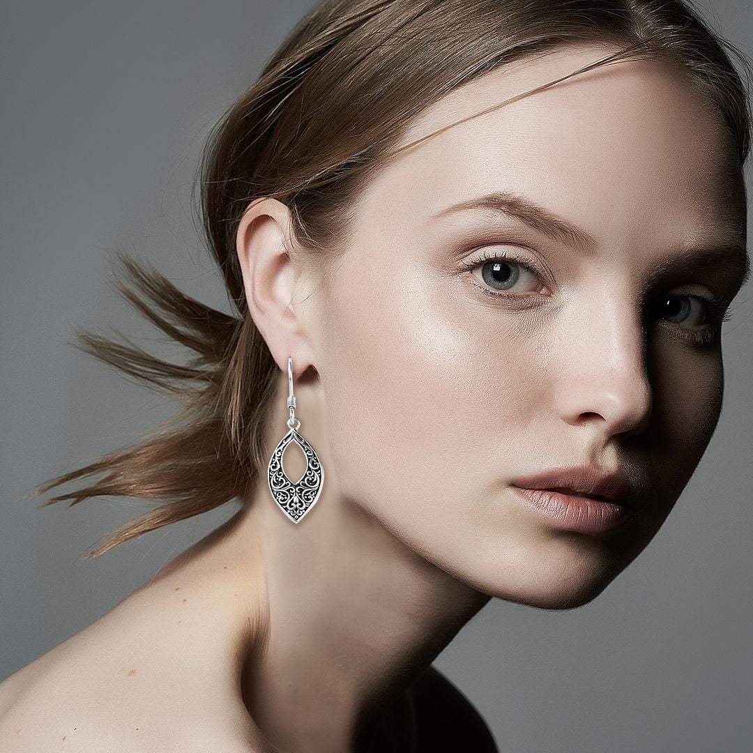 Shop LC 925 Sterling Silver Dangle Earrings - Celtic Dangling Earrings for Women - Filigree Drop Costume Jewelry for Women Birthday Gifts