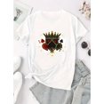 thumbnail image 2 of Camiseta Básica para Mujer Verano TranspirableElegant Style, Women's Casual Crown of Spades Graphic T-Shirt - Stylish Round Neck Short Sleeve, Comfortable Polyester Blend, Perfect for Summer Fashion, 2 of 7