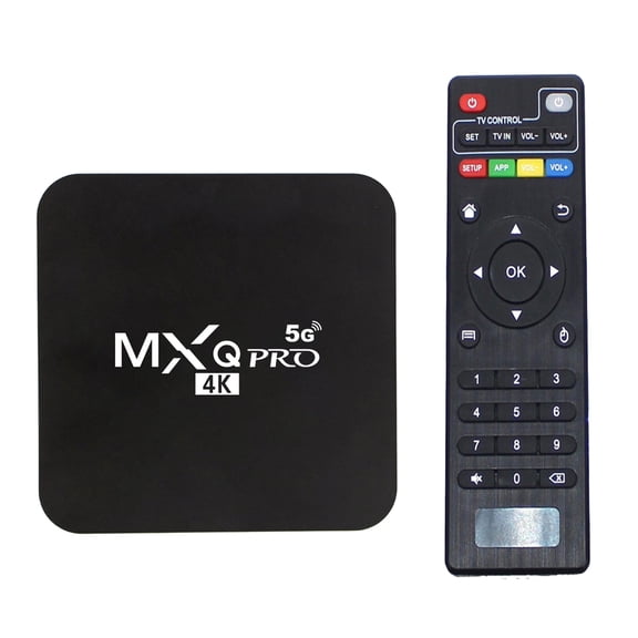 MXQ PRO 5G Android TV Box, 4-Core Processor, 2GB RAM 16GB ROM, Android 14, Wi-Fi 6, BT5.2, 4K Ultra HD, HDR10 , BT Remote Control