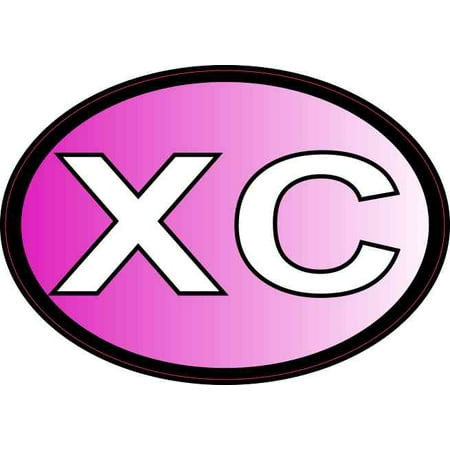 4.25in x 3in Pink Oval XC Cross Country Sticker Car Truck Vehicle Bumper