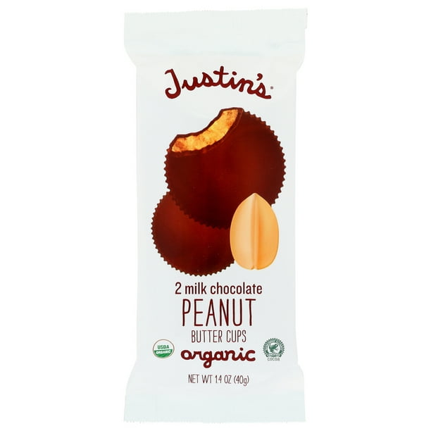 Justin'S Nut Butter Organic Peanut Butter Cups Milk Chocolate, 1.4 Oz