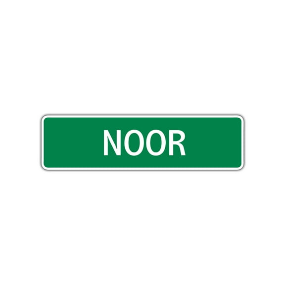Noor Girls Name Letter Printed Label Indoor Outdoor Wall Plaque Decoration Aluminum Metal Sign 4"x13.5"