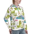thumbnail image 6 of Daiia Cartoon Frogs Pattern Women's Fashion Hoodies & Sweatshirts with Kangaroo Pocket Hooded Sweatshirt with Eye-catching Drawstrings-X-Large, 6 of 7