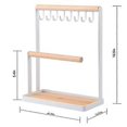 thumbnail image 2 of Jewelry Stand with Wooden Tray for Rings and Hooks for Storing Necklaces, Bracelets, Rings, Wa, 2 of 5