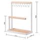 thumbnail image 2 of Jewelry Stand with Wooden Tray for Rings and Hooks for Storing Necklaces, Bracelets, Rings, Wa, 2 of 5