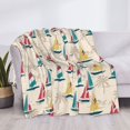 thumbnail image 3 of Fotbe Reto Marine Nautical Manta de Franela con Estampado, Manta Ultrasuave para Cama, Sofá, Auto, Hipoalergénica y Antibolitas-60"x50", 3 of 6