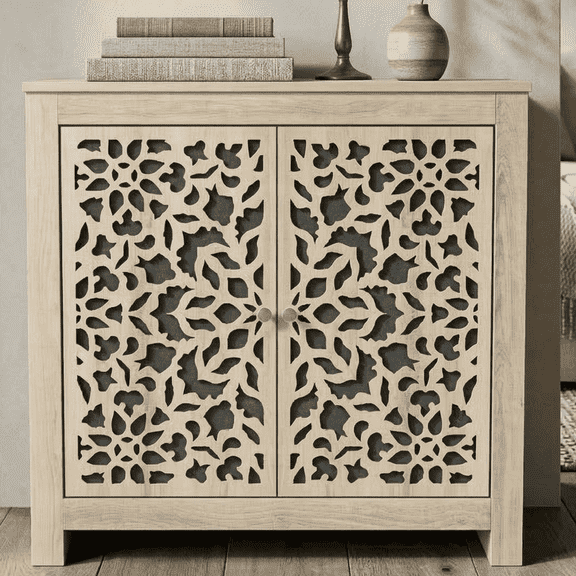 STYLIVIA 2‑Door Accent Cabinet with Adjustable Shelves Manufactured Wood 30.9" W x 15.7" D x 30" H