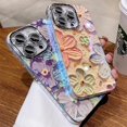 thumbnail image 3 of Funda De Teléfono Floral Con Pintura Al Óleo Retro Para IPhone 15 Pro Max 11 12 13 14 Película Con Lente De Diamante A Prueba De Golpes, 3 of 3