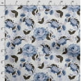 thumbnail image 3 of Soimoi Chinese Floral Print,Cotton Poplin, Sewing Fabric Sold by The Yard 42 Inch Wide,Sewing Craft Quilting/Quilt Making Fabric, Blue & White, 3 of 5