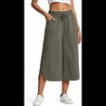 thumbnail image 3 of Pantalones de Yoga de Pierna para Mujer, Pantalones Casuales de Verano, Pantalones Cortos con Cordón en la Cintura y Bolsillos, Verde L, 3 of 5