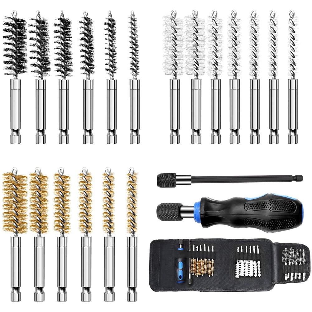 Auto Wire Brush 18Pack Bore Brush Set Variety of Size Stainless Steel