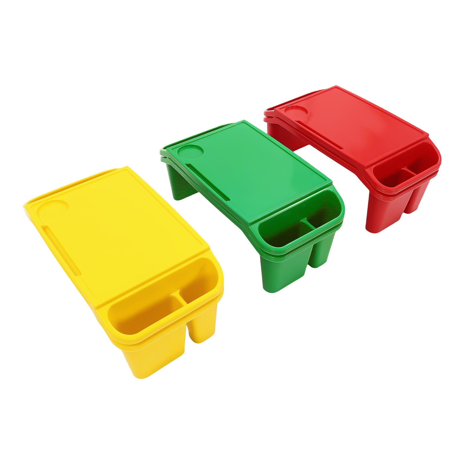 6 Pcs Kids Lap Desk Tray, PP Portable Lap Desks, Lap Desk Tray for Home School Kindergarten Eating Reading Drawing