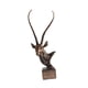 thumbnail image 3 of Adorno de cabeza de antílope, escultura moderna y creativa con base, pieza de colección versátil. bronce, 3 of 9