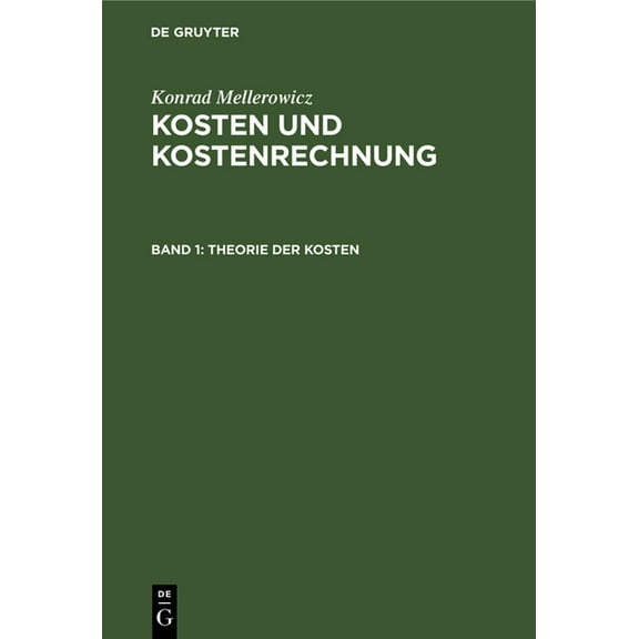 Theorie der Kosten (Hardcover)