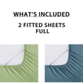 thumbnail image 3 of Mainstays Super Soft Microfiber 2-Pack Fitted Sheet, Full, Cool Blue Water/ Olive Green, 2 Piece, 3 of 8