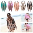 thumbnail image 2 of Ladies Beach Sunscreen Shawl Multi-purpose Chiffon Silk Print Scarf E3S2, 2 of 6