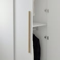 thumbnail image 4 of WIAWG 4 Door Wardrobe Armoire Closet with Hanging Rods and Shelves White, 4 of 7