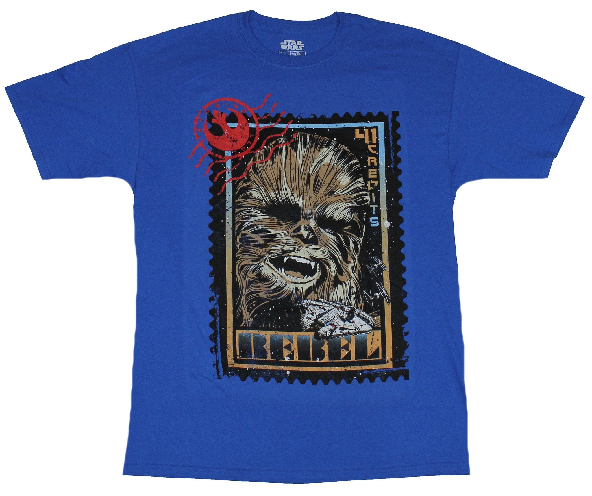 In My Parents Basement - Star Wars Mens Tall T-Shirt - Chewbacca 41 Credit Rebel Stamp Image
