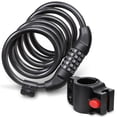 thumbnail image 1 of Fosmon Bike Lock Cable (1.8M/6FT), Heavy Duty 5-Digit Self Coiling Resettable Combination Code, Anti-Theft Bicycle Chain Security Lock & Mount Holder, 1 of 7