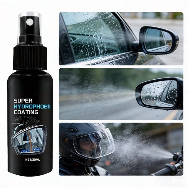 Recubrimiento de cristal para coche 30ml – Sellador cerámico repelente al agua para ventanas SUV, camión, caravana • Protección hidrofóbica • Aplicación fácil de pulverización • Visibilidad sin