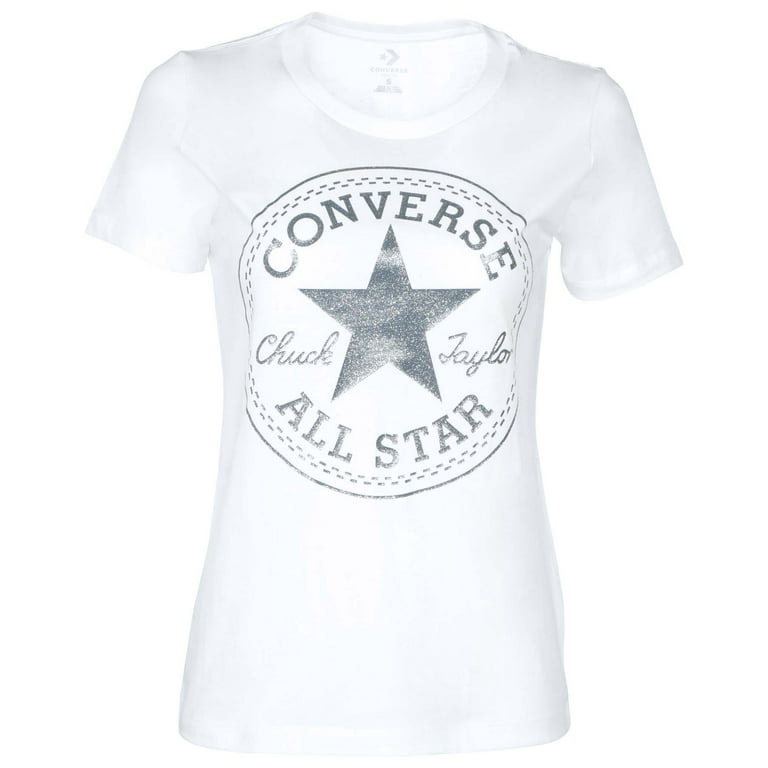 Converse Women's Glitter Core Patch T-Shirt (White, X-Large) - Walmart.com