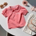 thumbnail image 2 of Girls Tshirts Summer Tops Short Sleeves Solid Color Graphic Tees Casual Crew Neck Basic Tees for Kids Hot Pink 7-8 Years, 2 of 5