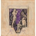 thumbnail image 2 of Richard Nicolaüs Roland Holst 15x16 Gold Ornate Wood Frame and Double Matted Museum Art Print Titled - Design for Cover Houtscnader Number of Wendingen (1878 - 1938), 2 of 4